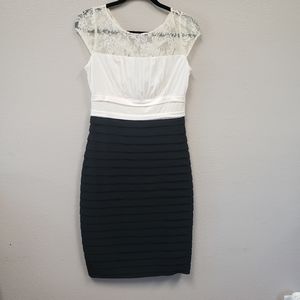 Chaya dress, black and cream. Size 10